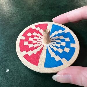 Vintage Antique Wooden Whimsical Spinning Top